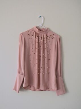 Light Peachy-Pink Pearl Blouse